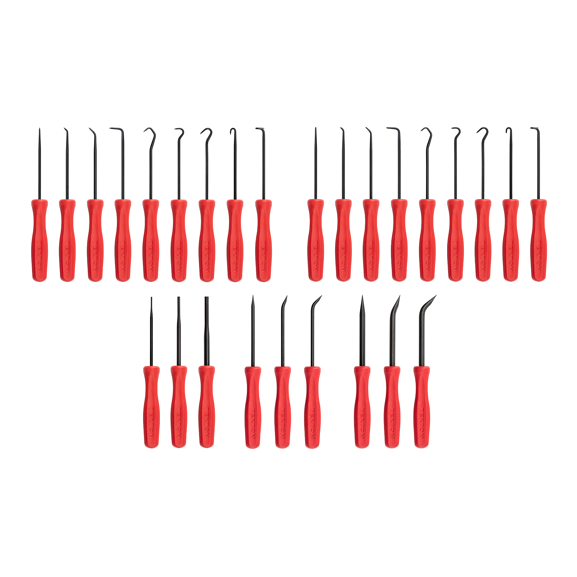 TEKTON Pointed and Blunt Pick, Hook, Probe, and Mini Pry Bar Set (27-Piece) | LVR10006